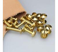 BCOMFY 10 pz In Ottone Massiccio Viti di Rilegatura Del Chiodo Della Vite Prigioniera Rivetti for Album di Foto Borchie Artigianali In Pelle Cintura Portafoglio di Fissaggio 10mm Cap(10mm x 6mm)