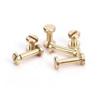 BCOMFY 10 pz Viti di Rilegatura In Ottone Massiccio Chiodo Rivetti for Album Fotografico Borchie Artigianali In Pelle Cintura Portafoglio Elementi di Fissaggio Tappo da 6mm(4mm)