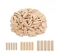 BCOMFY 100/50pcs Tassello di Legno Cassetto Dell'armadio Rotondo Scanalato In Legno Artigianale Tassello Spilli Aste Set Mobili Montaggio Tassello di Legno Spille(10x50mm,50pcs)
