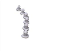 BCOMFY 10pcs 2.5/3/3.5/4mm Tappi for fori in gomma siliconica Solido T-tipo Spina Coperchio Guarnizione a scatto Tappo di chiusura Tappo di chiusura for uso alimentare Tappo di tenuta(Gray,3.5mm)