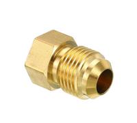 BCOMFY 1PC 1/4 3/8 1/2 5/8 SAE 45 Maschio Flare Diritto Unione Gomito Tee Connettore Femmina Dado Tappo di Tenuta Raccordo in Ottone Condizionatore d'Aria(Male Plug,SAE 3I8)