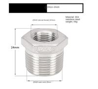 BCOMFY 1pc 1/8 "1/4" 3/8 "1/2" 3/4 "1" 1-1/4 "NPT filettatura maschio-femmina 304 riduttore in acciaio inossidabile boccola riduzione raccordo connettore(DN10-DN20)