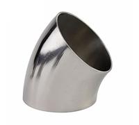 BCOMFY 1pc 19/25/32/34/38/45/48/51/57/63/76/102mm OD Saldatura testa a testa Gomito a 45 gradi Raccordo for tubo sanitario in acciaio inossidabile SUS 304 Homebrew(38mm x 1.5mm)