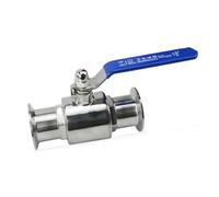 BCOMFY 1PC 19mm 3/4 "1" 1-1/2 "2" valvola a sfera sanitaria in acciaio inossidabile 304 Tri morsetto 50.5mm/64mm tipo ghiera for prodotto diario Homebrew(38mm x Ferrule 50.5)