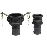 BCOMFY 1pc DN15 A DN50 PP Camlock Accoppiamento Adattatore di Montaggio In Plastica MPT FPT Barb Sgancio Rapido 1/2 3/4 A 2 pollici(Silver,1")
