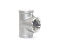 BCOMFY 1PC DN6/DN8/DN15/DN25 Maschio+maschio+Femmina Filettato 3 Vie Tee T Raccordo 1/4 "1/2" 3/4" 1" 1-1/4" BSP Filettato In Acciaio Inox 304(Female thread,1/2")