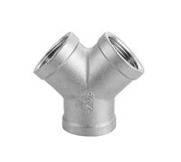 BCOMFY 1PC DN6/DN8/DN15/DN25 Maschio+maschio+Femmina Filettato 3 Vie Tee T Raccordo 1/4 "1/2" 3/4" 1" 1-1/4" BSP Filettato In Acciaio Inox 304(Y Female thread,1")