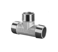 BCOMFY 1PC DN6/DN8/DN15/DN25 Maschio+maschio+Femmina Filettato 3 Vie Tee T Raccordo 1/4 "1/2" 3/4" 1" 1-1/4" BSP Filettato In Acciaio Inox 304(Male thread,3/8")