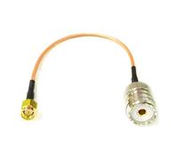 BCOMFY 1PC Estensione Modem Wireless SMA Maschio A N/UHF/MCX/MMCX Femmina Dado Connettore Dritto Cavo A Treccia RG316(SMAJ-UHFK,800cm)
