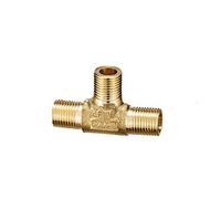 BCOMFY 1PC Giuntatrice In Ottone Raccordo A Forma di T 3 Vie Portagomma 1/8 1/4 3/8 1/2 "Connettore In Rame Spinato Giunto Aria acqua Olio Accoppiatore Adattatore(Outside 3-8)