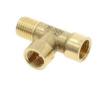 BCOMFY 1pc Raccordi for tubi in ottone BSP Filettatura maschio femmina Gomito dritto Guarnizione dado a 3 vie a 4 vie, Connettore accoppiatore adattatore in ottone(Tee-FFM,3/8")