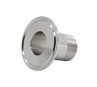 BCOMFY 1pc SP1/4 1/2" 3/4" 1" 1-1/4" 11/2" 2" SS 304 Sanitario In Acciaio Inox Filettato Maschio Ghiera Raccordo Tri Morsetto Adattatore DN15-50(DN25 Ferrule OD 64,SS316L)