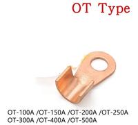 BCOMFY 5 pz Tipo OT 100A 150A 200A 250A 300A 400A 500A Terminale Filo di Rame Rosso Capicorda A Crimpare Bocca Aperta Estremità del Cavo connettore di giunzione(OT-500A)
