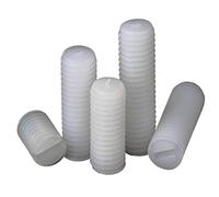 BCOMFY 50pcs M4 filettatura metrica nylon bianco PA66 plastica isolata scanalata punta piatta estremità senza testa senza testa grub bullone vite(30mm)