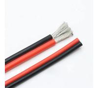 BCOMFY Cavo in gomma siliconica con filo di rame super morbido 10 12 14 16 18 20 22 24 26 AWG 2 pin flessibile fai da te connettore for lampada LED nero rosso(10M,14AWG)