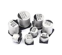 BCOMFY Condensatore elettrolitico SMD 10PCS 6.3V 10V 16V 25V 35V 50V 63V 100V 400V 2.2 10 22 33 47 100 220 330 470 560 680 1000UF 1~2200UF(16V47UF(5X5.4))