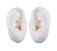 BCOMFY Coppia di modelli di orecchie in silicone morbido for tatuaggi, espositori for gioielli da piercing, strumenti for l'esposizione di orecchini, diversi colori a scelta(White)