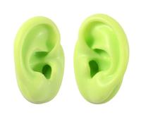 BCOMFY Coppia di modelli di orecchie in silicone morbido for tatuaggi, espositori for gioielli da piercing, strumenti for l'esposizione di orecchini, diversi colori a scelta(Green)