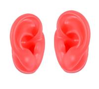BCOMFY Coppia di modelli di orecchie in silicone morbido for tatuaggi, espositori for gioielli da piercing, strumenti for l'esposizione di orecchini, diversi colori a scelta(Red)