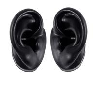 BCOMFY Coppia di modelli di orecchie in silicone morbido for tatuaggi, espositori for gioielli da piercing, strumenti for l'esposizione di orecchini, diversi colori a scelta(Black)