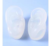 BCOMFY Coppia di modelli di orecchie in silicone morbido for tatuaggi, espositori for gioielli da piercing, strumenti for l'esposizione di orecchini, diversi colori a scelta(Clear)