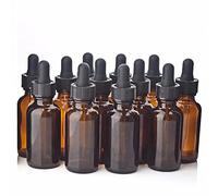 BCOMFY Flacone for pipetta di reagente Liquido in Vetro ambrato da 12 Pezzi da 30 ml con contagocce for Prodotti chimici di Laboratorio di Chimica for aromaterapia con Olio Essenziale 1 oz