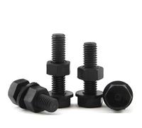 BCOMFY M4 50 pezzi Viti in nylon esagonali esterne nere, dadi, guarnizioni Set combinato di bulloni in plastica isolata PA66 esagonale(25mm)