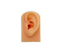 BCOMFY Modello di orecchio in silicone con supporto in acrilico, modello elastico morbido, modello di orecchio finto, stampo realistico for l'esposizione di gioielli(Flesh color left ear)