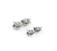 BCOMFY Morsetto for cavi in acciaio inossidabile 304 Simplex Duplex con pinza a pinza, impugnatura semplice con bullone ad occhiello(Duplex Butterfly,For 6MM Cable)