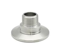 BCOMFY Raccordi for tubi con collare filettato sanitario BSPT DN8 DN10 DN15 DN20 DN25 SS304 in acciaio inox 25,4 50,5 64 mm, adattatore fatto in casa(External thread,DN15 Ferrule 25.4mm)