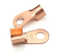 BCOMFY Terminali for cavi OT tipo capicorda a crimpare in rame 3A~1000A terminali for batteria a punta nuda rossi ad anello for cavi non isolati(100A,2 pieces)