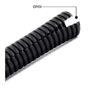 BCOMFY Tubo flessibile corrugato isolato in PP 3 M, tubo flessibile corrugato in plastica, manicotto protettivo in nylon, manicotto for cavi(Black Open,15mm)