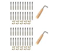Bcowtte 40 pezzi chiodi a vite e 40 pezzi rivetti con chiave a forma di L per Lyre Arpa Piccola Arpa Musical Corde