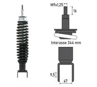 Bcr Ammortizzatore Posteriore Piaggio Vespa Pk 50cc/pk Xl 125 Cc