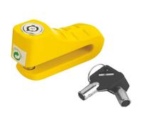 BCR Lucchetto bloccadisco giallo/arancio. Bloccadisco moto lucchetto con chiave tonda, custodia e perno da 10 mm. Blocca disco protezione antifurto per moto. Antifurto per moto.
