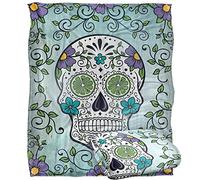 Bcreative - Retrorocket Studio Sugar Skull Coperta super morbida al tatto setoso - 152 x 127 cm