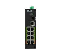 BCS BCS-L-SP08E01G-1SFP(2) Switch PoE Industriale a 8 Porte per Montaggio su Rail DIN 120W