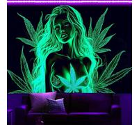 Bcsewcg Blacklight - Arazzo da appendere alla parete, con immagine di ragazze sexy e sexy, decorazione da parete per camera da letto, dormitorio