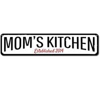 BCTS - Cartello da cucina con scritta in lingua inglese "Mom's Kitchen Sign459 New Home Decor in metallo cartello stradale/metropolitana 4x16"