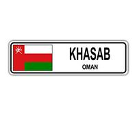 BCTS - Cartello stradale Khasab Oman bandiera Omani City Country Road Outdoor Street Sign/Metropolitana 10 x 40 cm