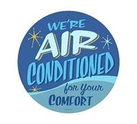 BCTS Past Time Signs Rpc260 - Cartello in metallo rotondo con aria condizionata per casa e giardino, 30,5 x 30,5 cm