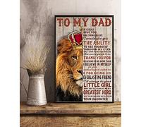 BCTS - Poster con scritta "Re del leone To My Dad", regalo per la festa del papà, messaggio d'amore per papà e re leone, poster in metallo, 20,5 x 30,5 cm