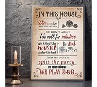 BCTS Poster "Dnd Gifts & Pathfinder" in metallo "Dungeons and Dragons in This House We Play D&D", 20,3 x 30,5 cm