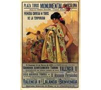 BCTS - Poster vintage con corrida di Barcellona Spagna 1935 Corrida decorazione per la casa, decorazione da parete in metallo, 20 x 30 cm