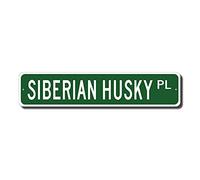 BCTS Siberian Husky Sign siberian Husky amante strada siberiano segno amante del cane, regalo per proprietario del cane, cartello stradale/metropolitana 4x16"
