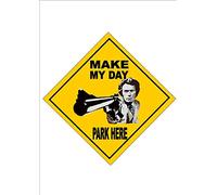BCTS - Targa da parete in metallo con scritta "Clint Eastwood No Parcheggi", divertente cartello in metallo, 30,5 x 30,5 cm