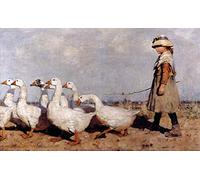 BCTS To Pascoli New Girl With Oche Painting by James Guthrie On Repro Piccolo Wall Art Decor Metal Sign Poster 20,3 x 30,5 cm