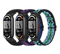 Bcuckood Cinturino elastico compatibile con Xiaomi Smart Band 10/9/8 da donna e uomo, cinturino orologio elastico e flessibile in nylon di ricambio morbido per Xiaomi Mi Band 10/9/8, 3 pezzi, 270