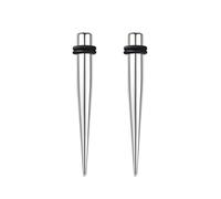 BCughia 2 Pezzo Tunnel Orecchie 3mm Acciaio inossidabile Orecchini Dilatatore Lobo Cono D'Argento con Anello in Silicone Piercing Orecchio Tunnel, Argento