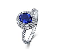 BCughia Anello in Oro Bianco con Tanzanite, Ovale Forma 2.5ct Tanzanite e Diamante Fedi Nuziali per Donna Misura 6,75